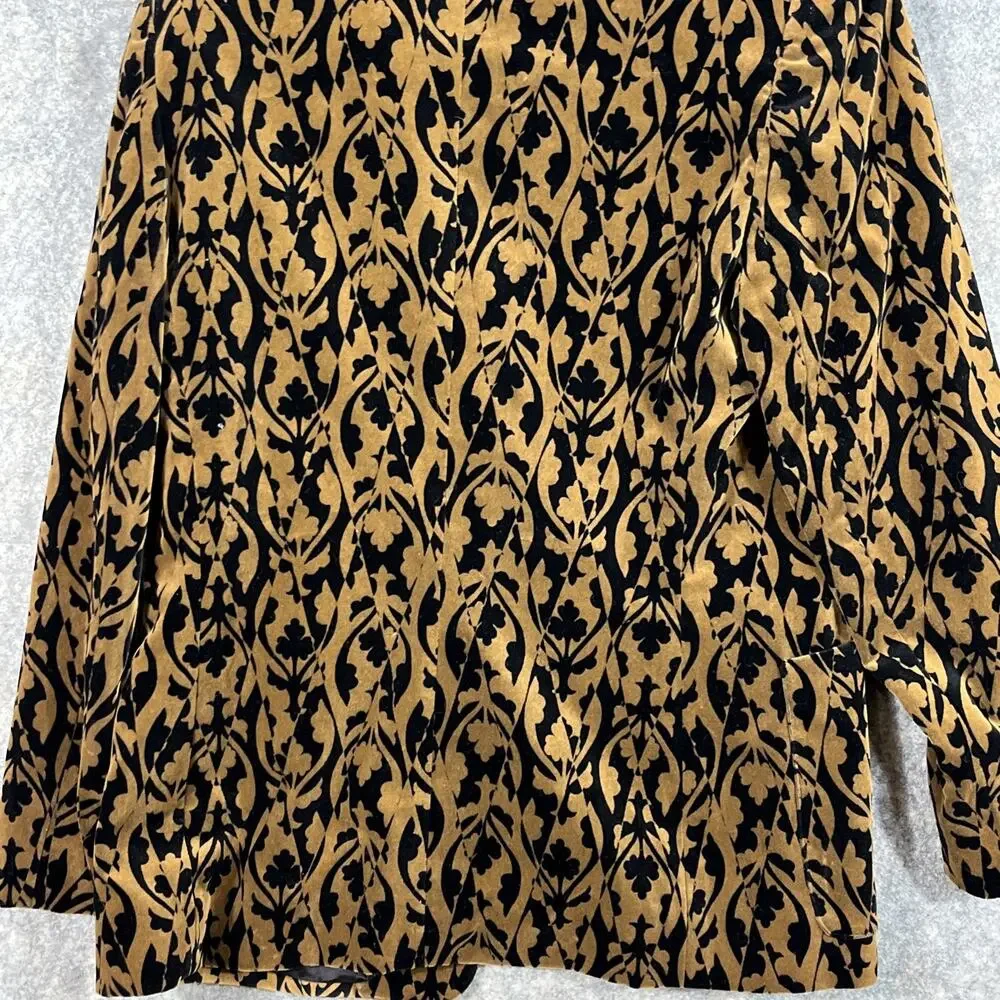 Evan Picone Women’s Blazer Sz 8 Black Floral Tapestry 4 Button Brown / Black‎ - Picture 10 of 10